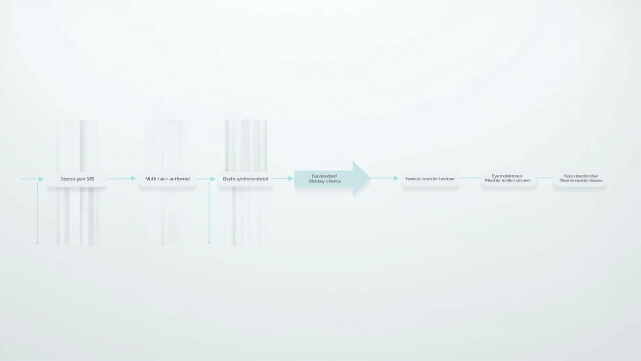 Workflow diagram mapping source content types to autostereoscopic sub-methods