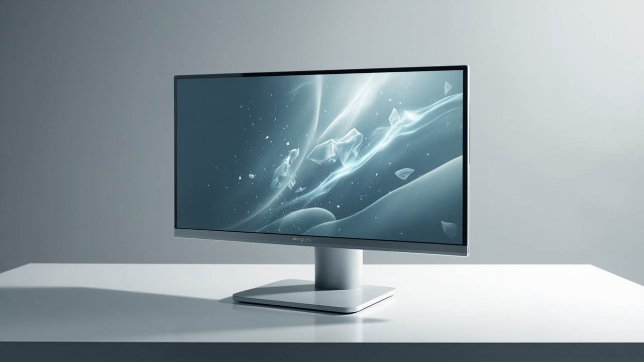 Editorial illustration suggesting a glasses-free 3D display being evaluated on a workstation